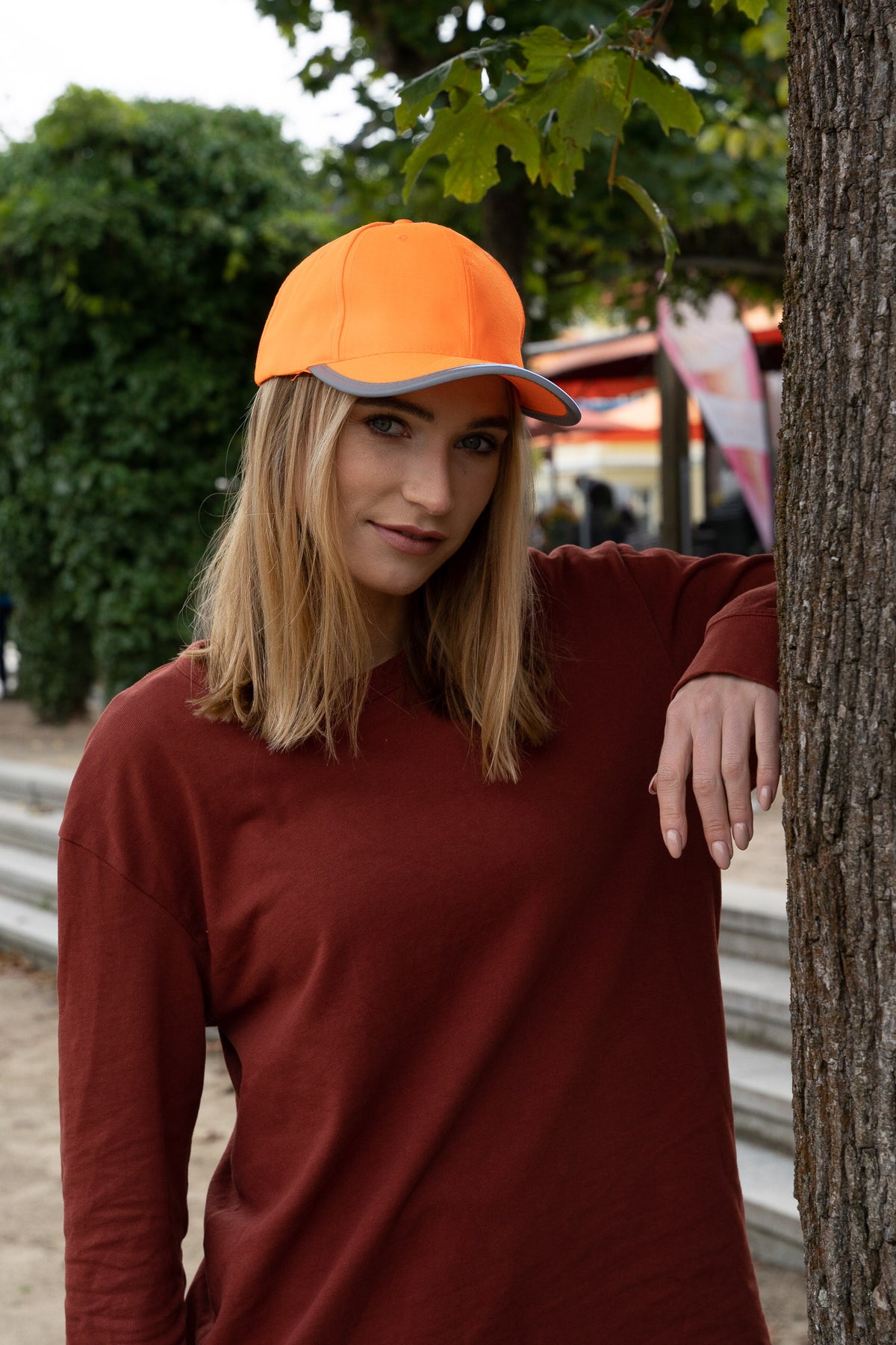 Headwear UK 3026 — Luminescent Safety Cap with Reflective Trim