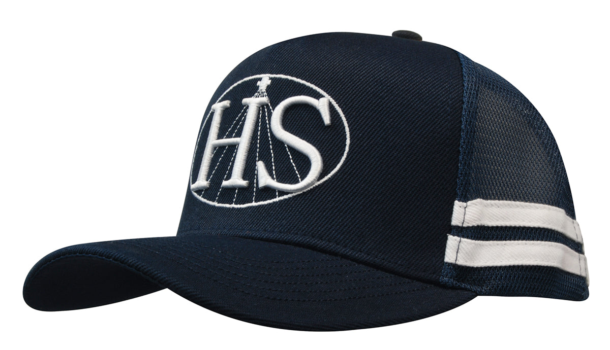 Headwear UK 3995 — American Premium Twill/Mesh Deep Fit Trucker with Stripes