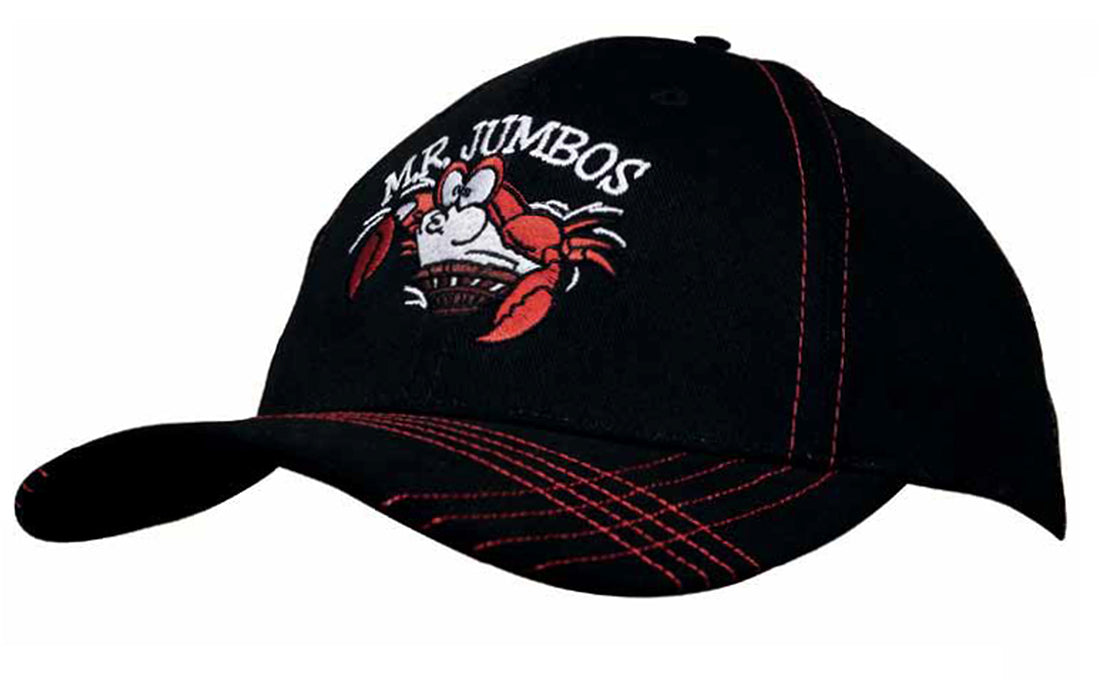 Headwear UK 4086 — Brushed Heavy Cotton with Contrasting Stitching & Cross Stitched Peak