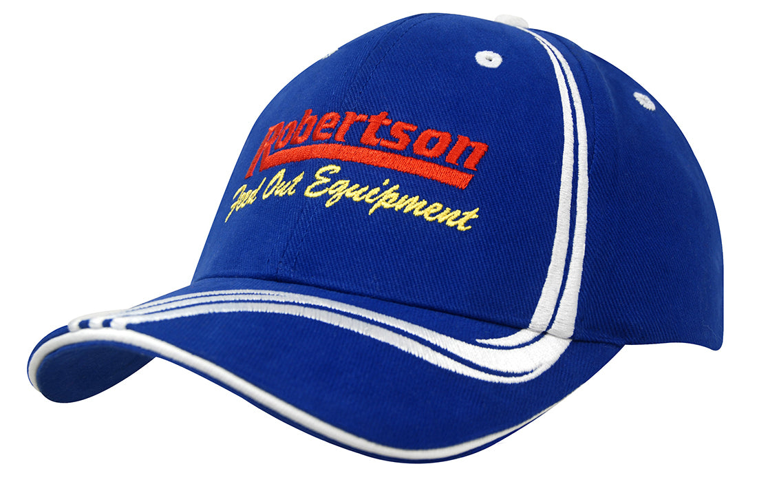 Headwear UK 4099 — Brushed Heavy Cotton with Waving Stripes on Crown & Peak