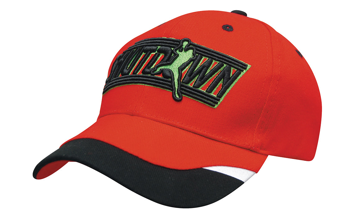 Headwear UK 4125 — Brushed Heavy Cotton with Peak Inserts & Printed Trim