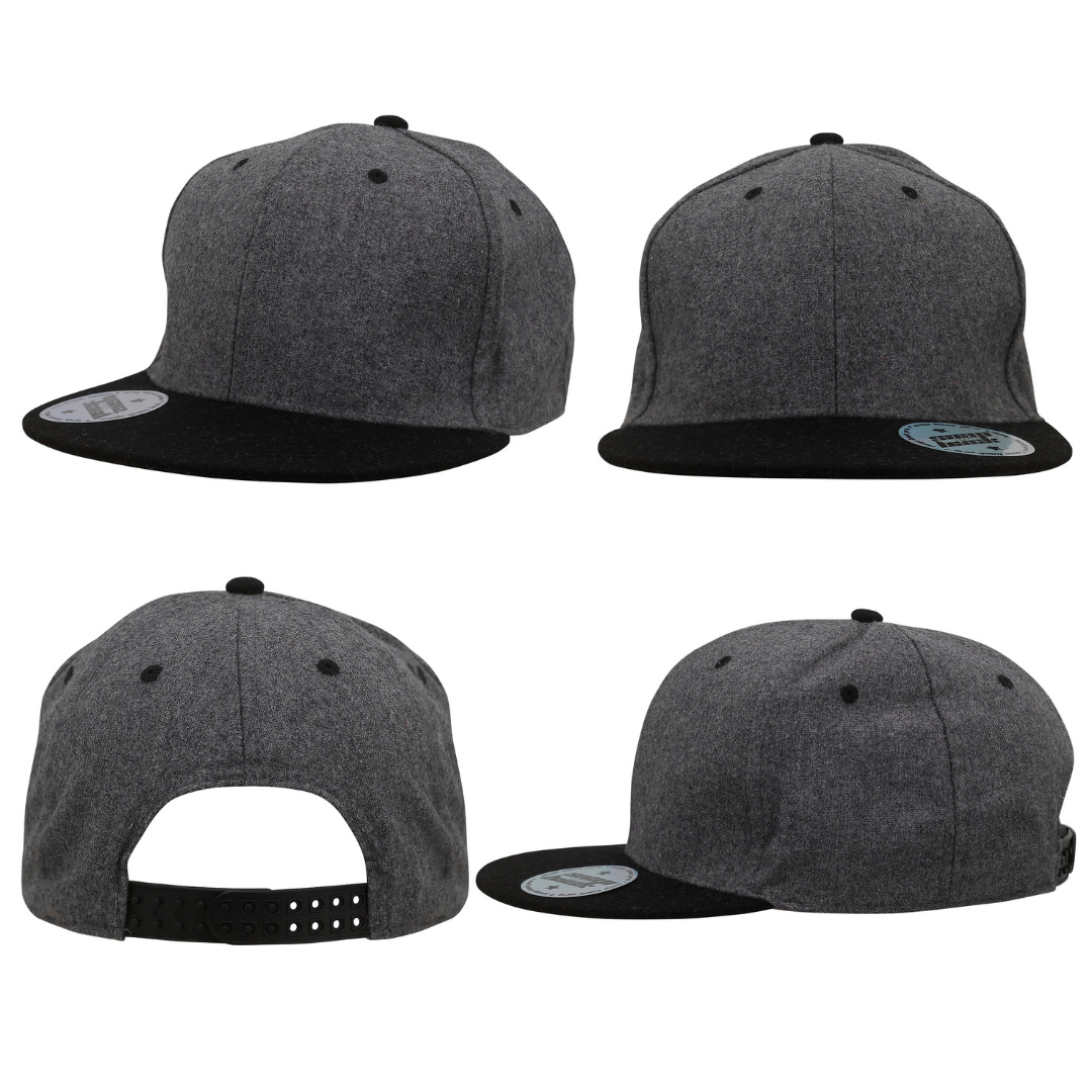 Headwear UK 4135 — Grey Marle Flannel with Snap Back Pro Styling