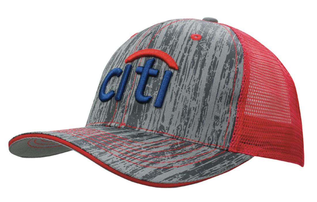 Headwear UK 4144 — Wood Printed With Mesh Back