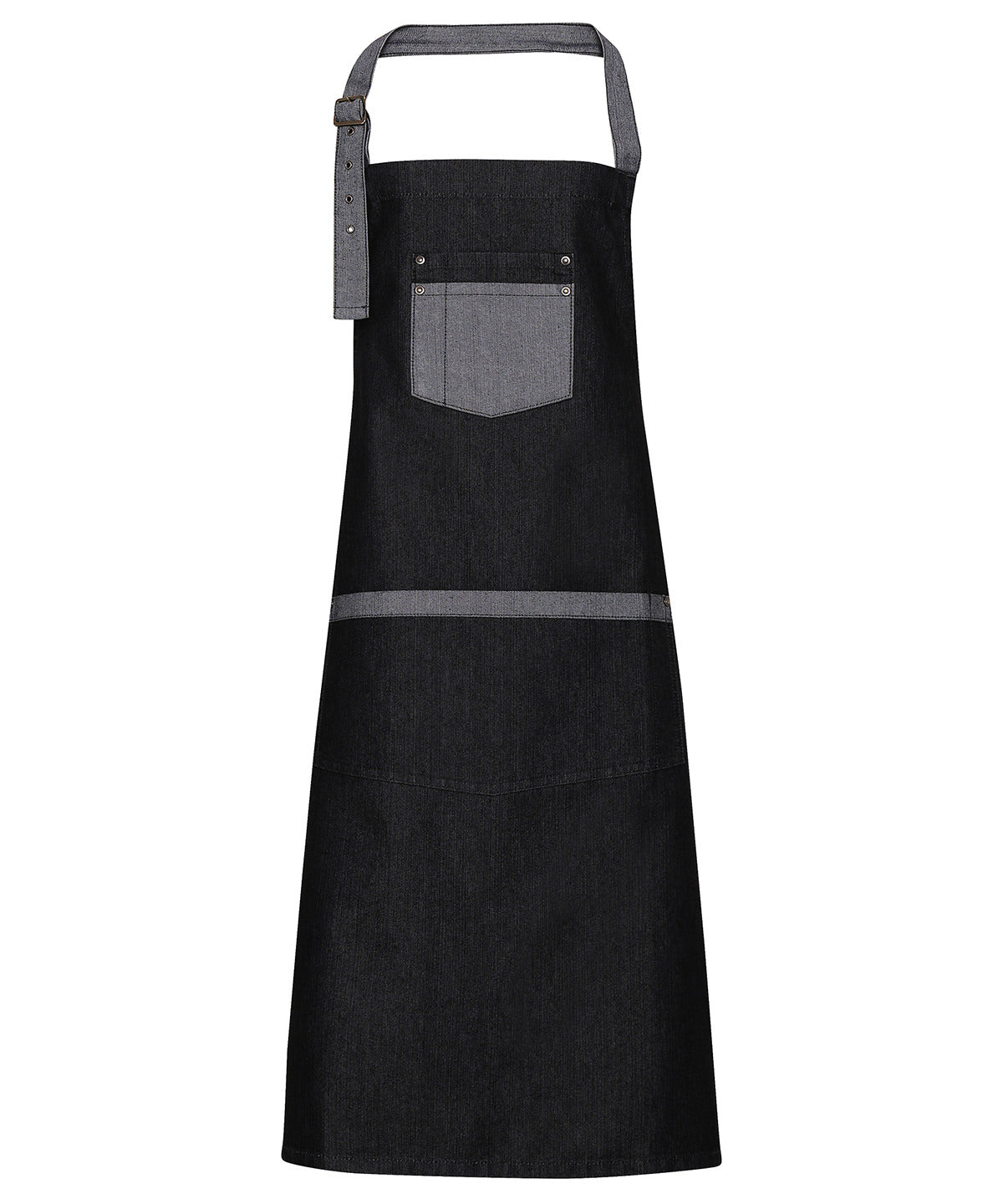 Premier PR127 — Domain contrast denim bib apron