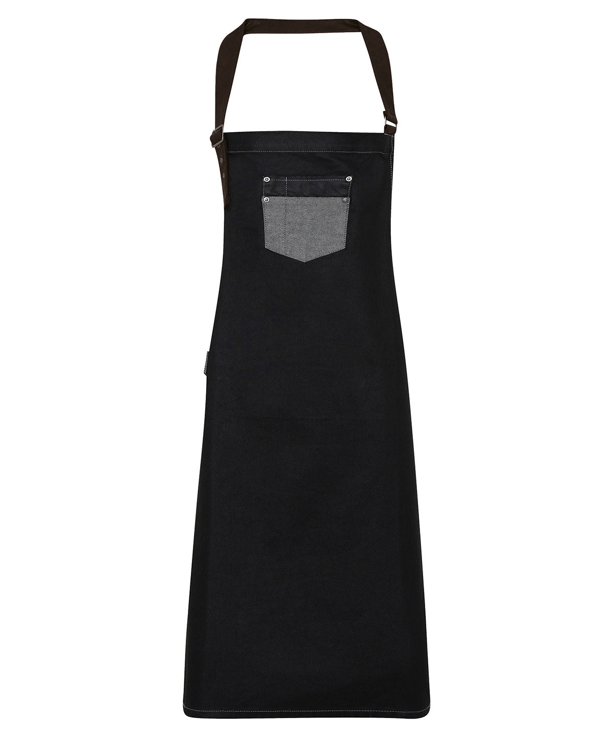 Premier PR136 — Division waxed-look denim bib apron with faux leather