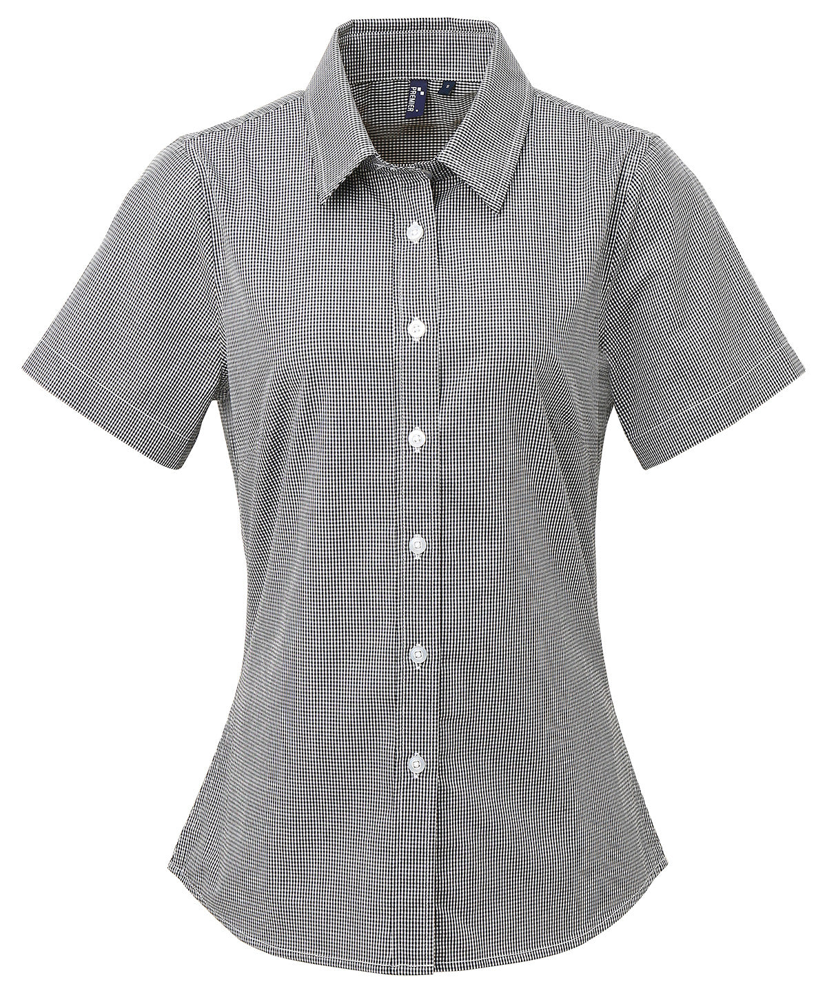 Premier PR321 — Women's Microcheck (Gingham) short sleeve cotton shirt