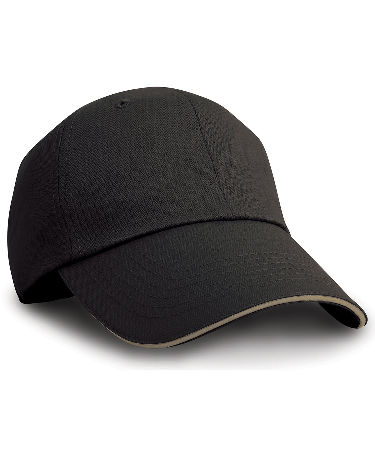 Result Headwear RC38X — Herringbone cap with sandwich peak