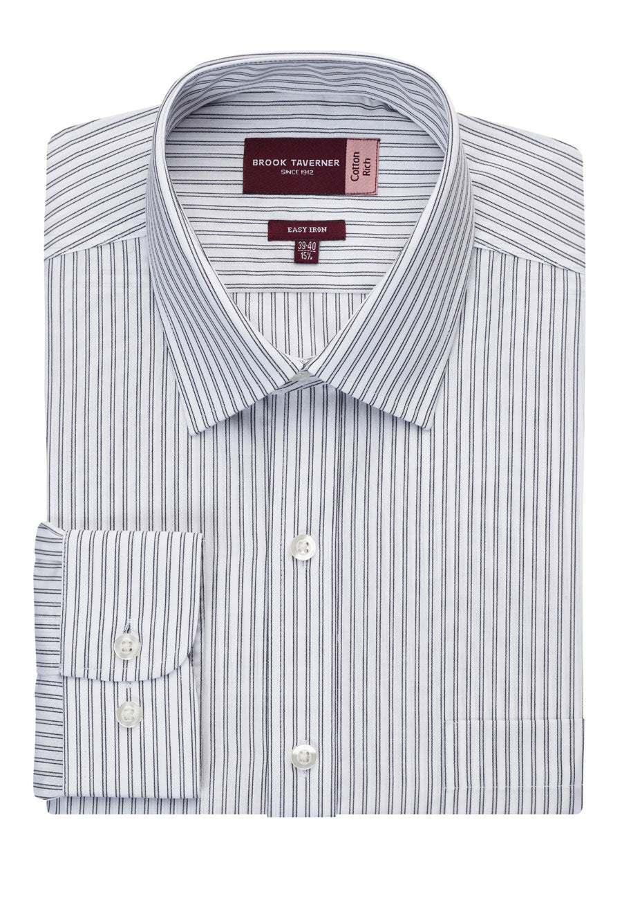 Rufina Shirt — White/Grey Stripe (7540A)