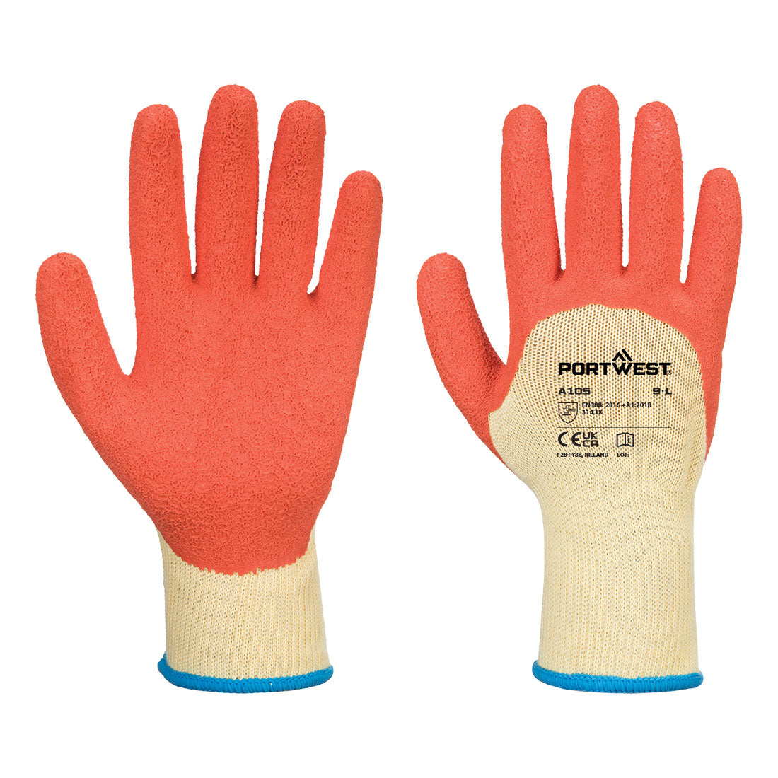 Portwest A105 — Grip 10 Latex 3/4 Dipped Glove