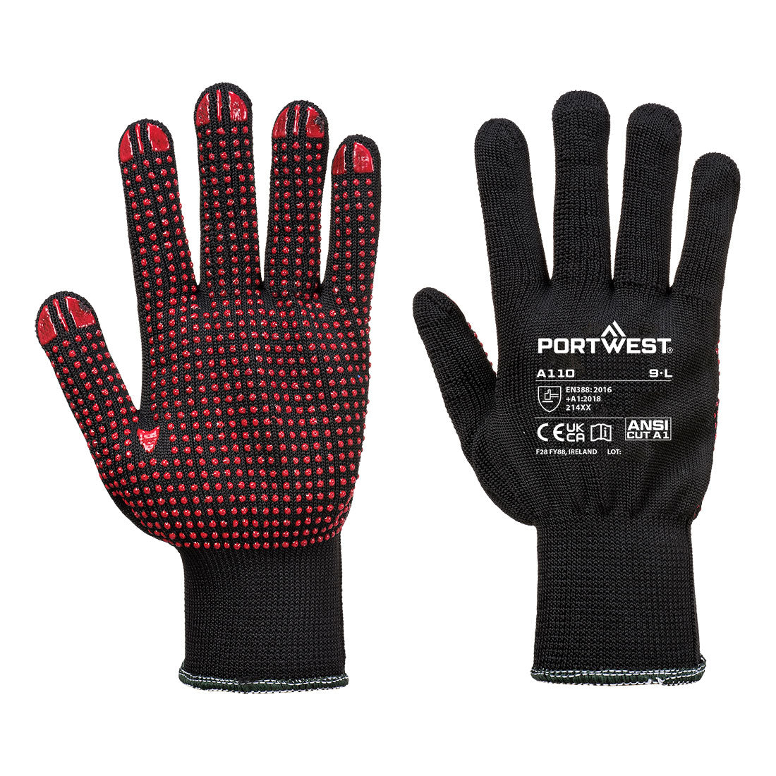Portwest A110 — Grip 13 PVC Dotted Glove
