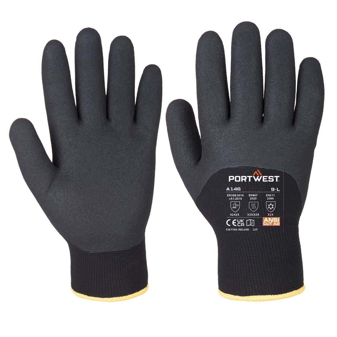 Portwest A146 — Cold 15 Nitrile Sandy 3/4 Dipped Glove