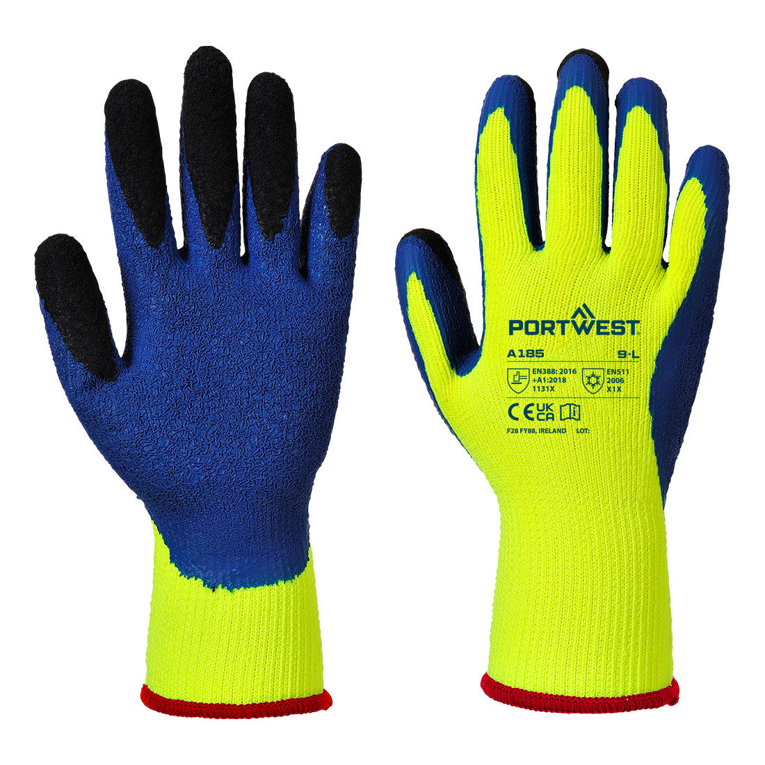 Portwest A185 — Cold 7 Latex Crinkle Finger Dipped Glove