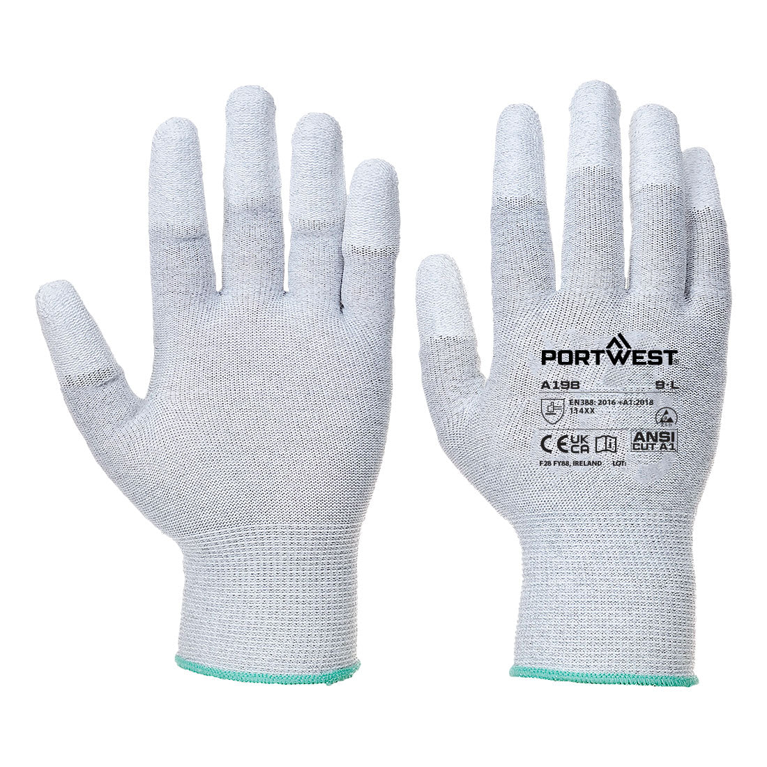Portwest A198 — ESD 13 PU Fingertip Glove
