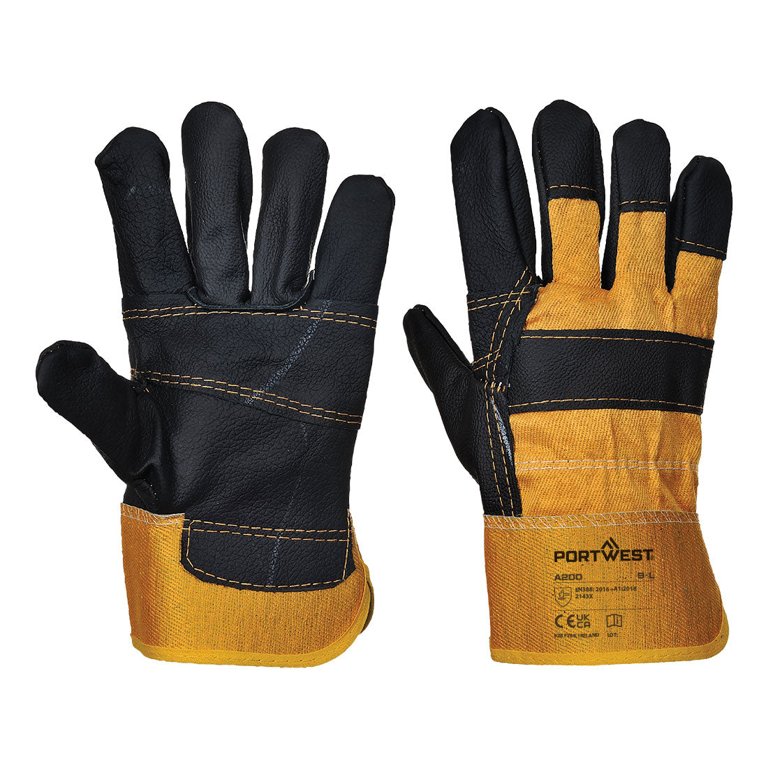 Portwest A200 — Leather Rigger 270 Cow Grain Palm Bar Glove