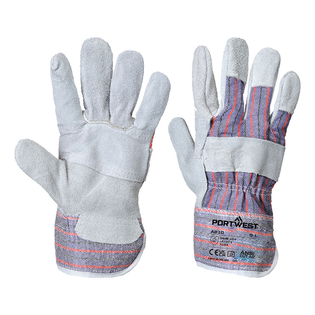 Portwest A210 — Leather Rigger 260 Cow Split Palm Bar Glove