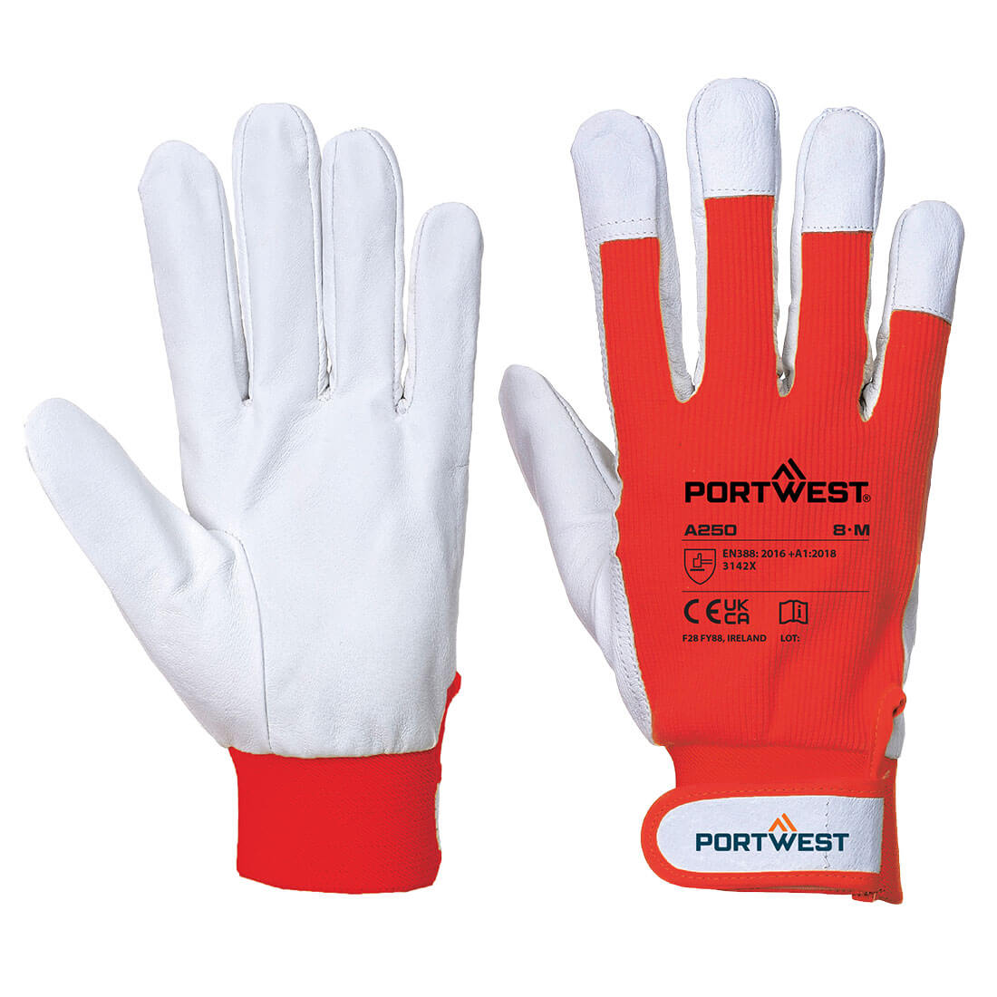 Portwest A250 — Leather 110 Grain Palm Mechanical Glove