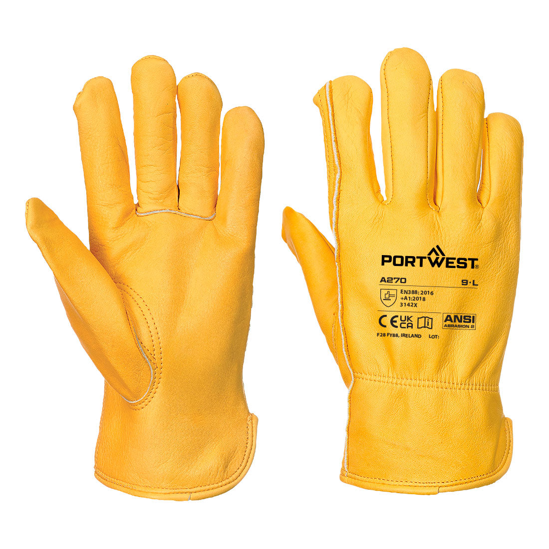 Portwest A270 — Leather Driver 100 Cow Grain Glove