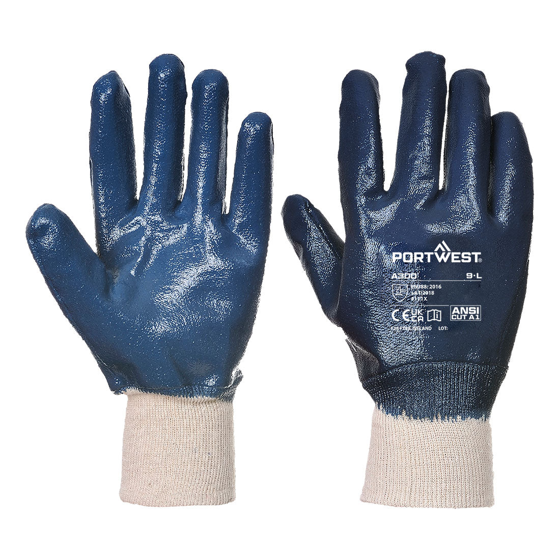 Portwest A300 — Grip 12 Nitrile Full Dipped Knitwrist Glove