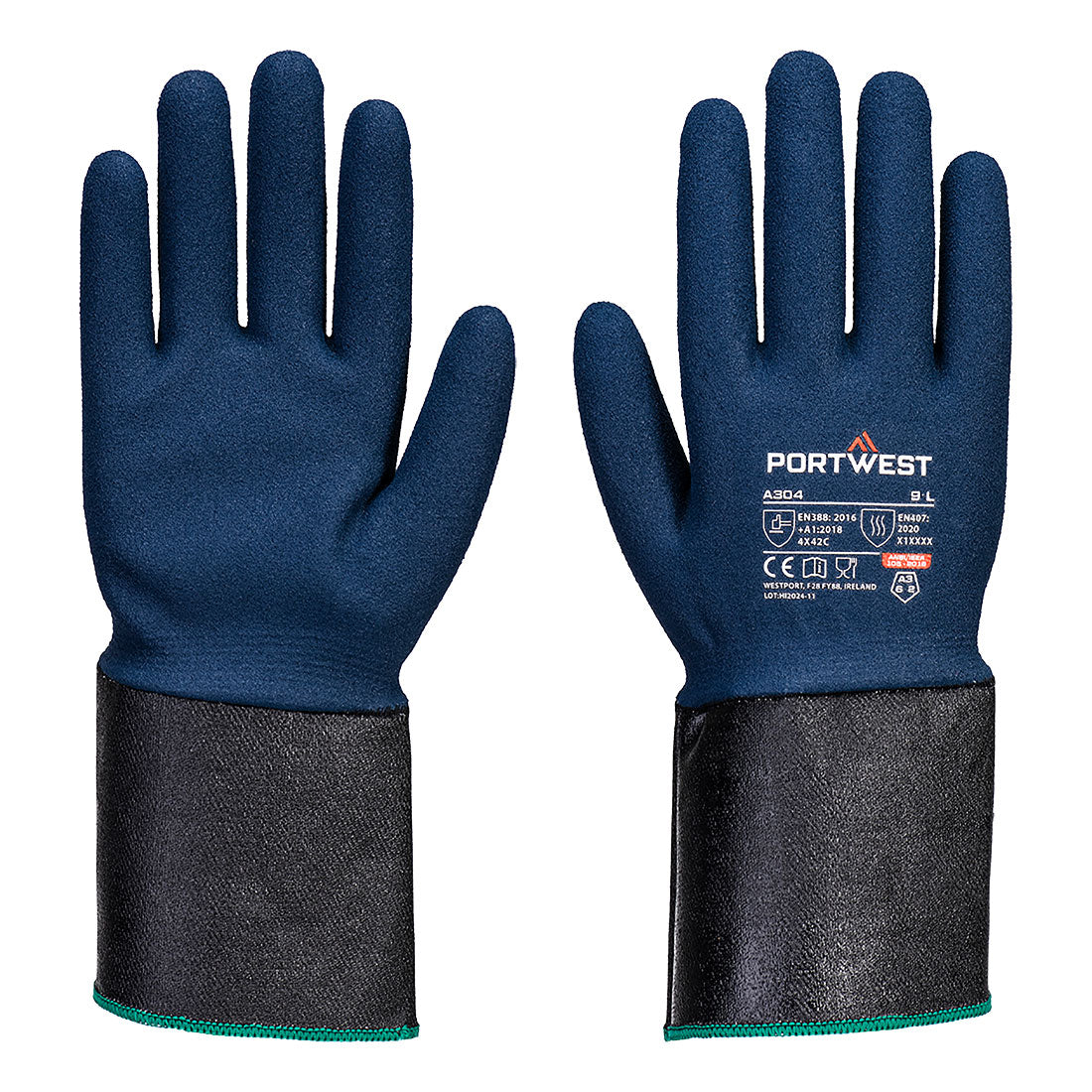 Portwest A304 — Grip C13 Nitrile Foam Extend Cuff Glove