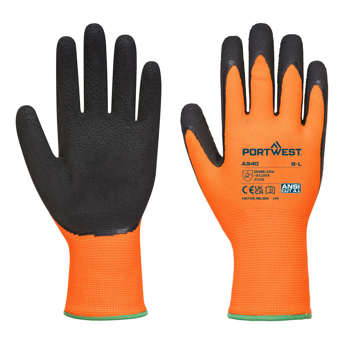 Portwest A340 — Grip 13 Latex Foam Hi-Vis Glove