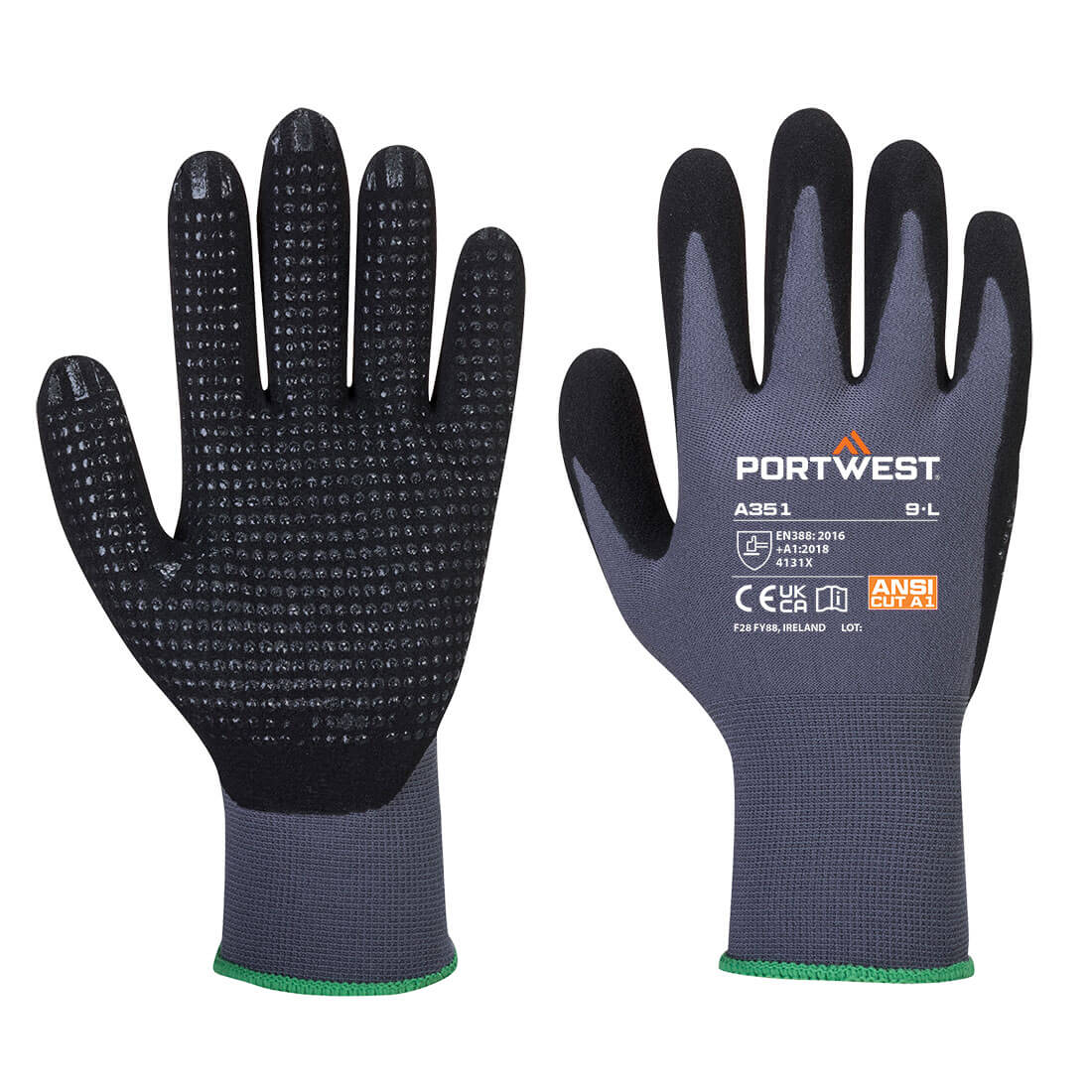 Portwest A351 — Grip 15 Nitrile Sandy Dotted Glove