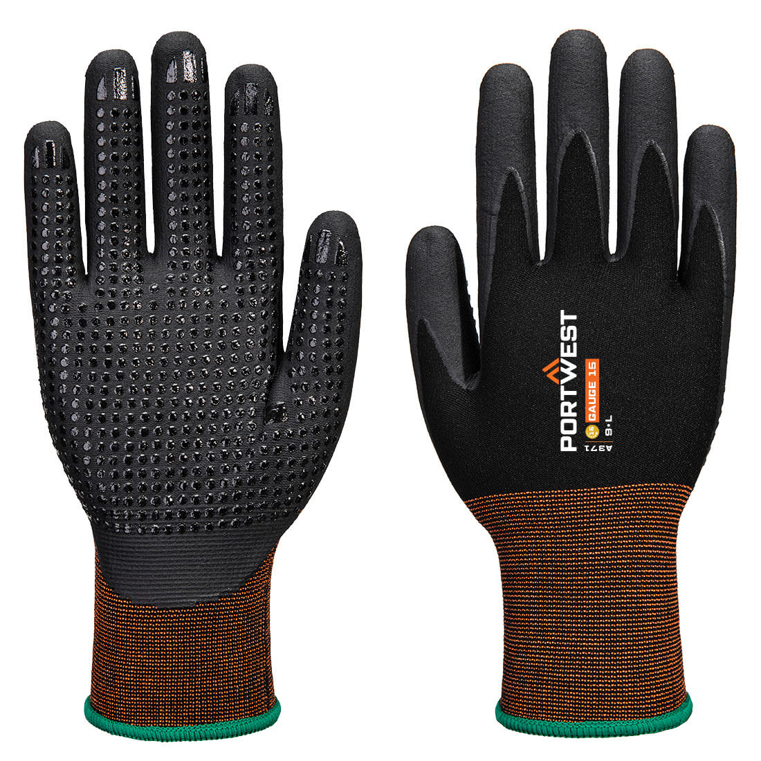 Portwest A371 — GP Grip 15 Nitrile Micro Foam Dotted Glove
