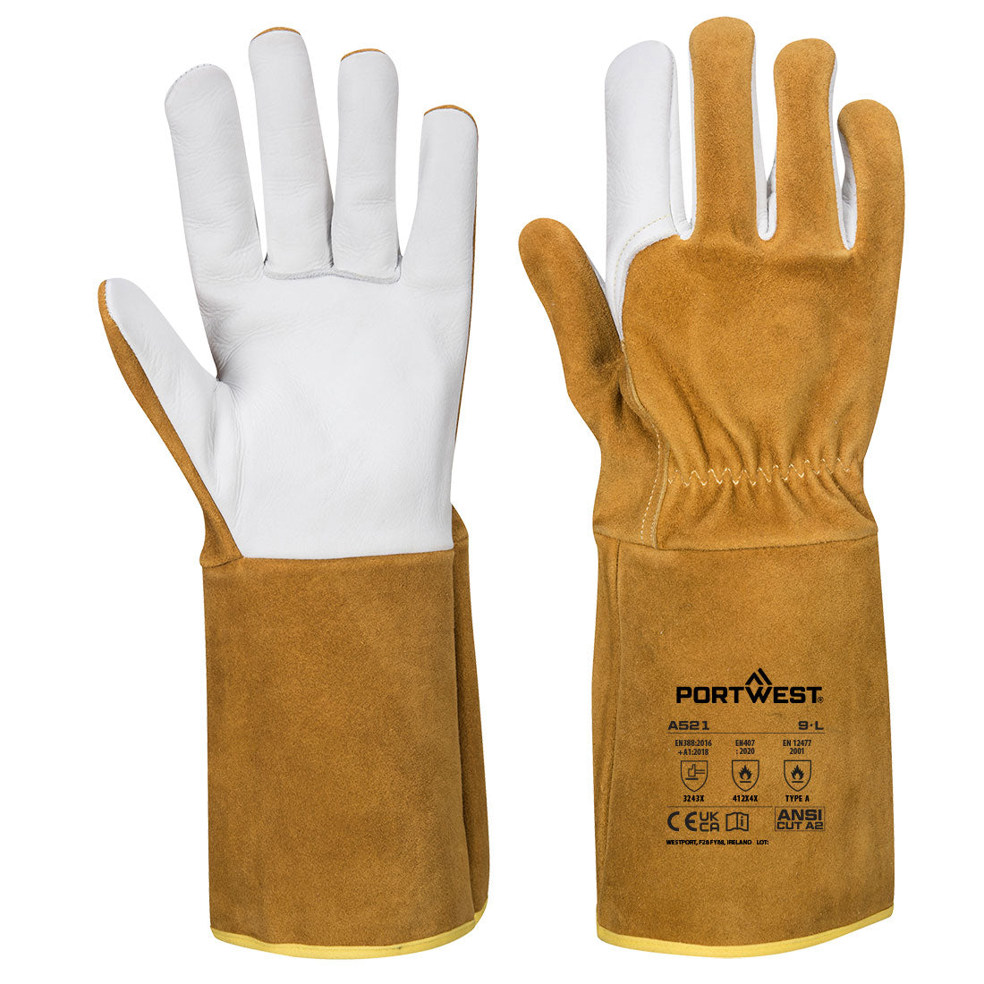 Portwest A521 — TIG Welders 220 Grain Leather Gauntlet