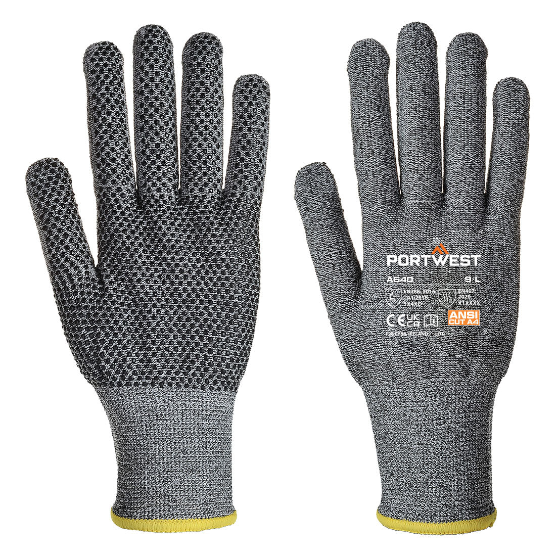 Portwest A640 — Cut D13 PVC Dot Glove