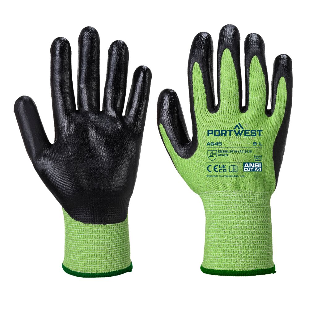 Portwest A645 — Cut D13 Nitrile Green Glove