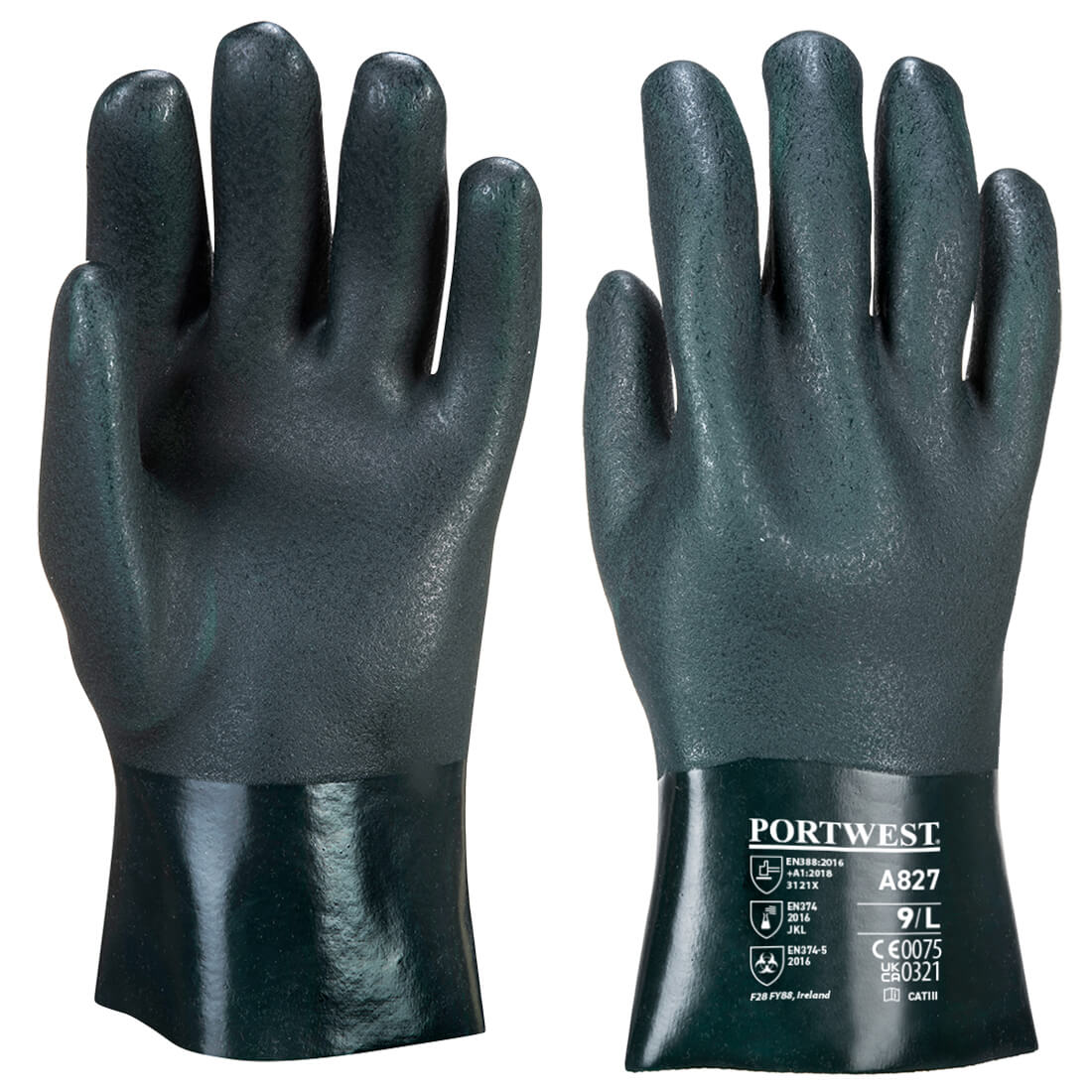Portwest A827 — Chem 270 PVC Double Dipped Gauntlet