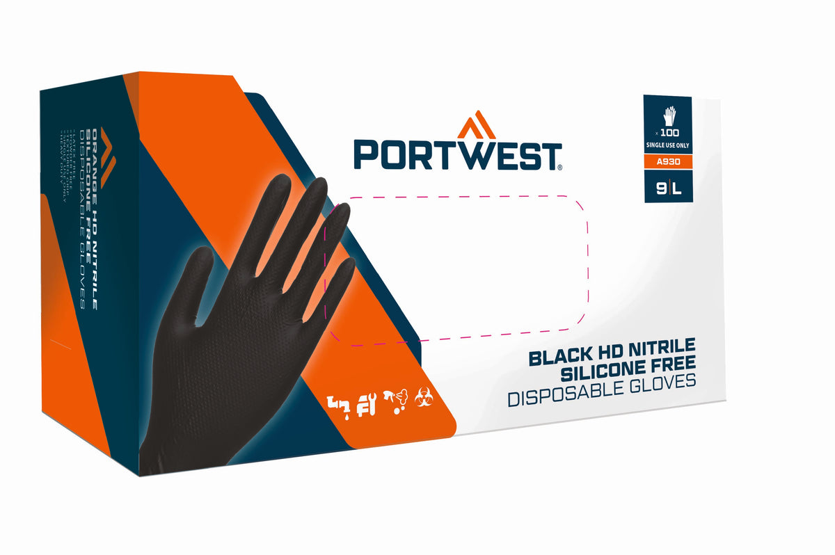 Portwest A930 — Disp 7 mil Disposable Glove (Pk100)