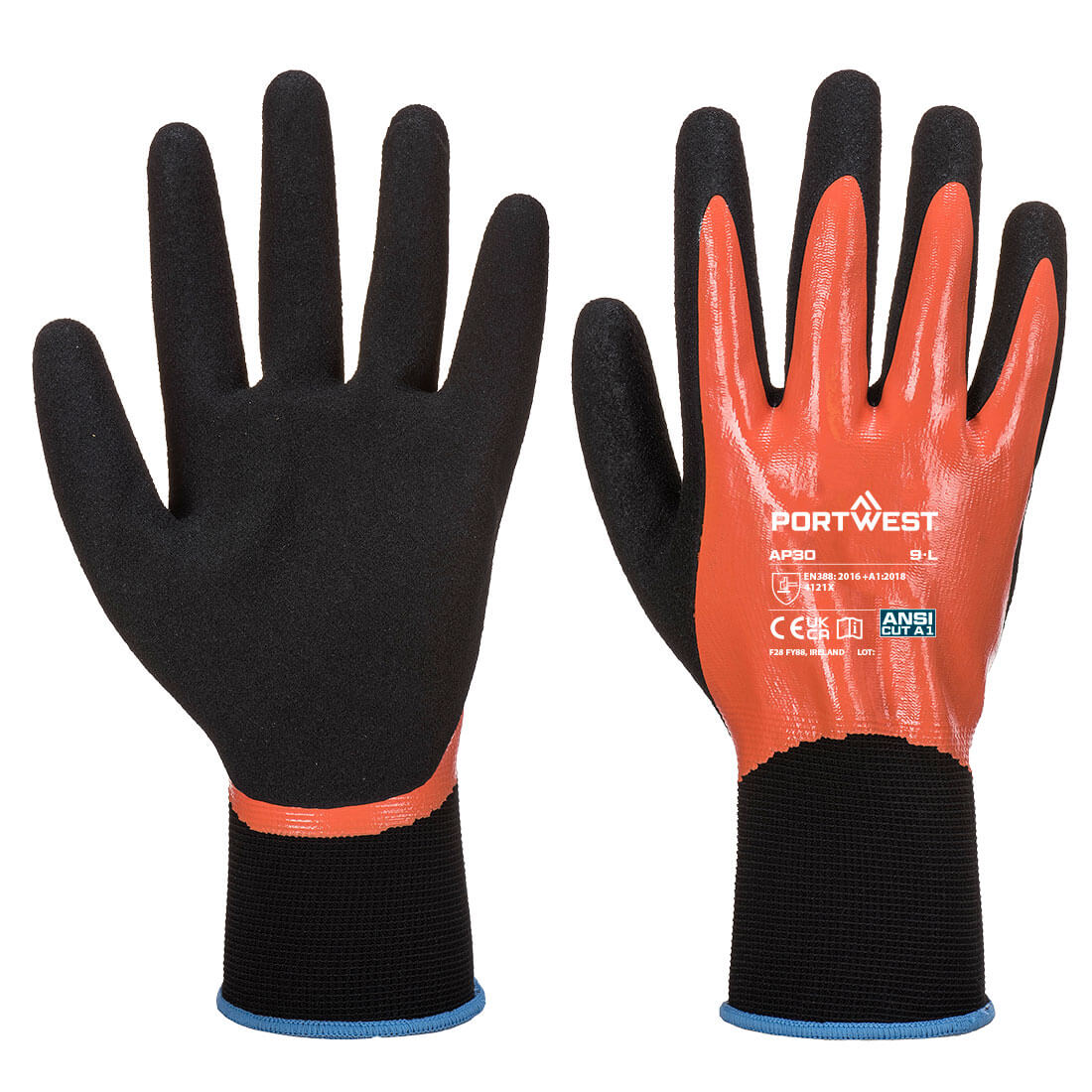 Portwest AP30 — Grip 13 Nitrile Foam Aqua Glove