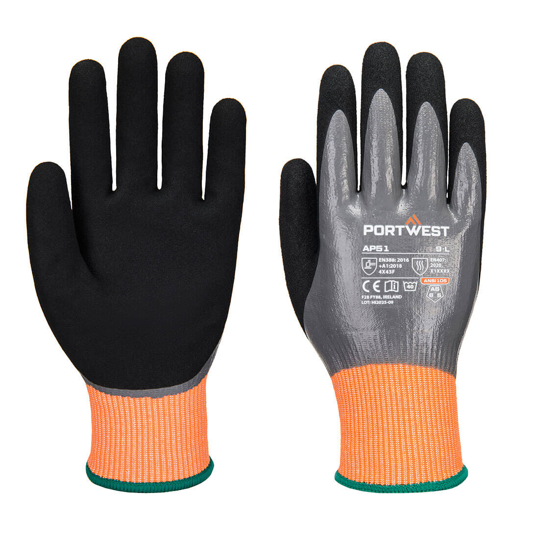 Portwest AP51 — Cut F15 Nitrile Aqua Glove