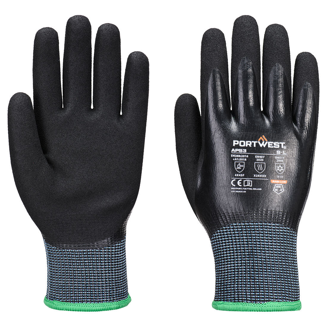 Portwest AP53 — Cold F15 Nitrile Aqua Cut Glove