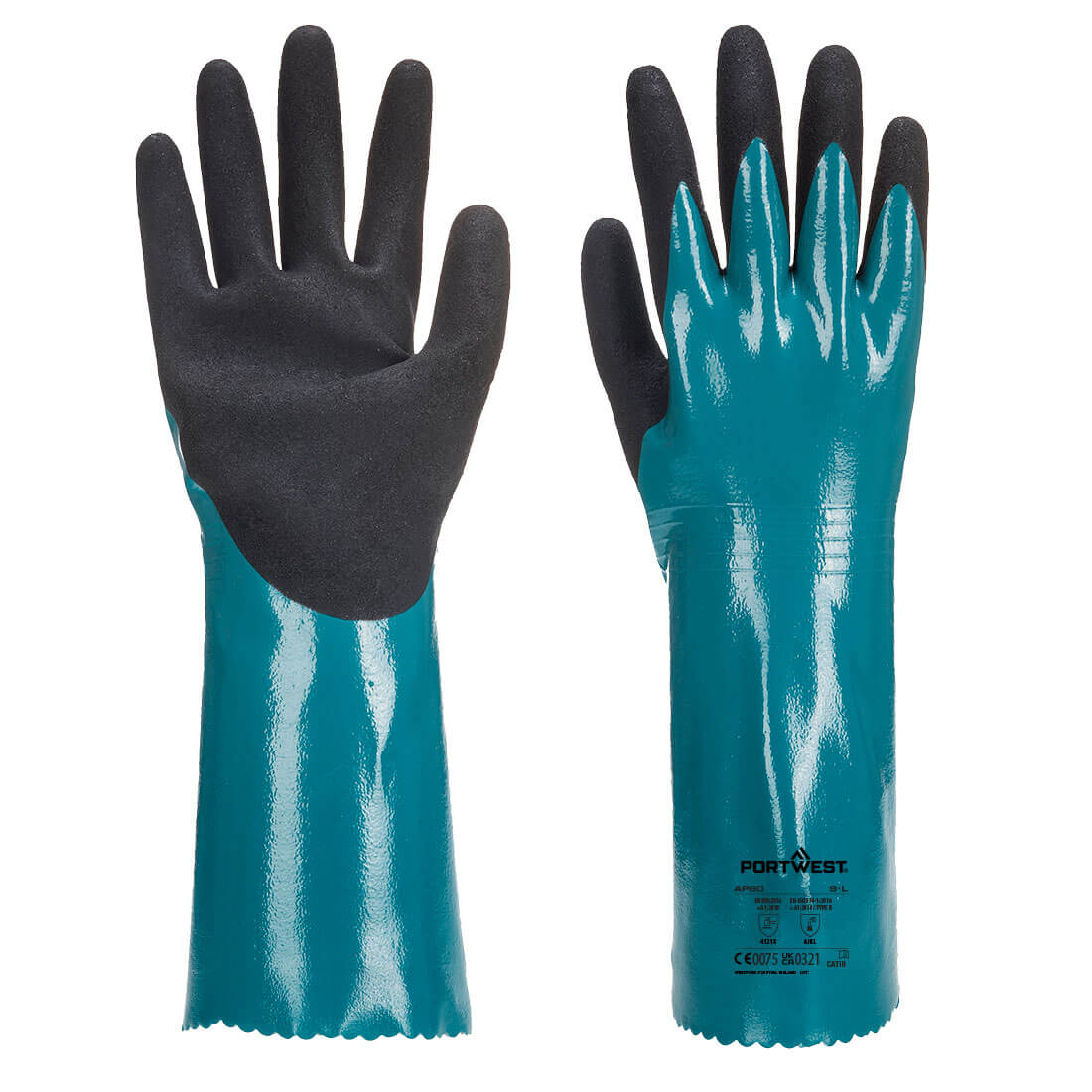 Portwest AP60 — Chem 300 Nitrile Sandy Double Dipped Gauntlet