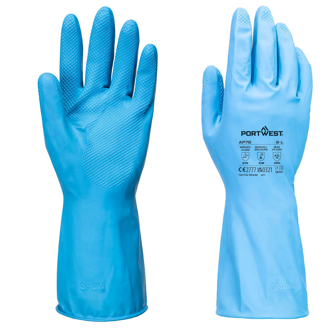 Portwest AP76 — FD Chemical B Latex Light Gauntlet (Pk12)