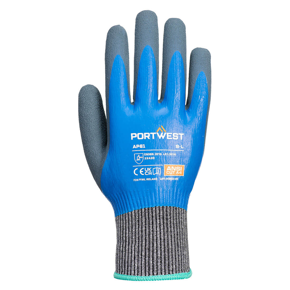 Portwest AP81 — Cut D13 Latex Aqua Glove