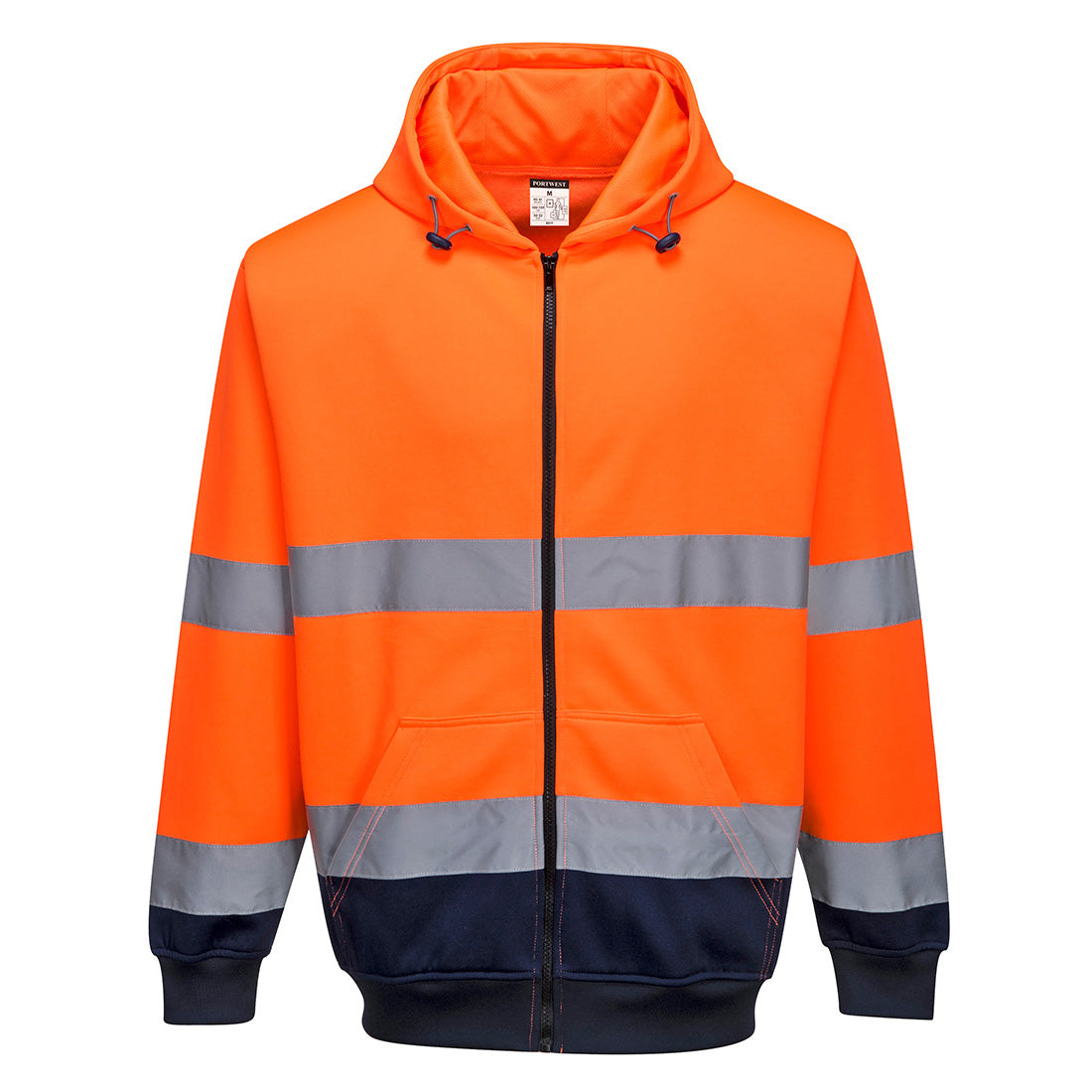 Portwest B317 — Hi-Vis Contrast Zipped Hoodie