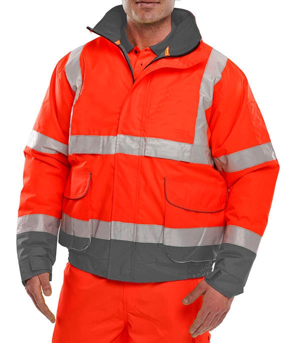 Beeswift BD208 — Two-Tone Hi-Vis Bomber Jacket