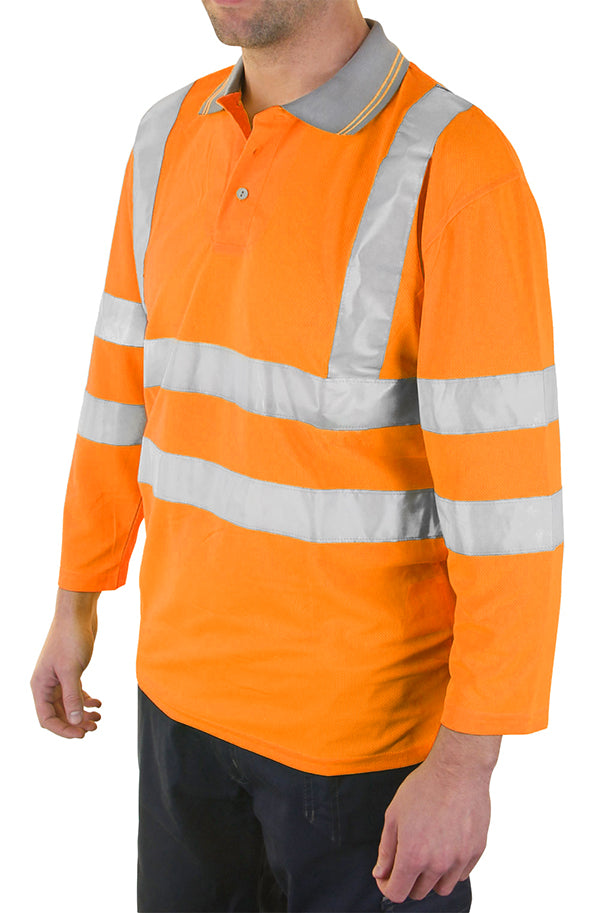 Beeswift BPK3QSY — Plant Operators Hi-Vis Three quarter Sleeve Polo Shirt