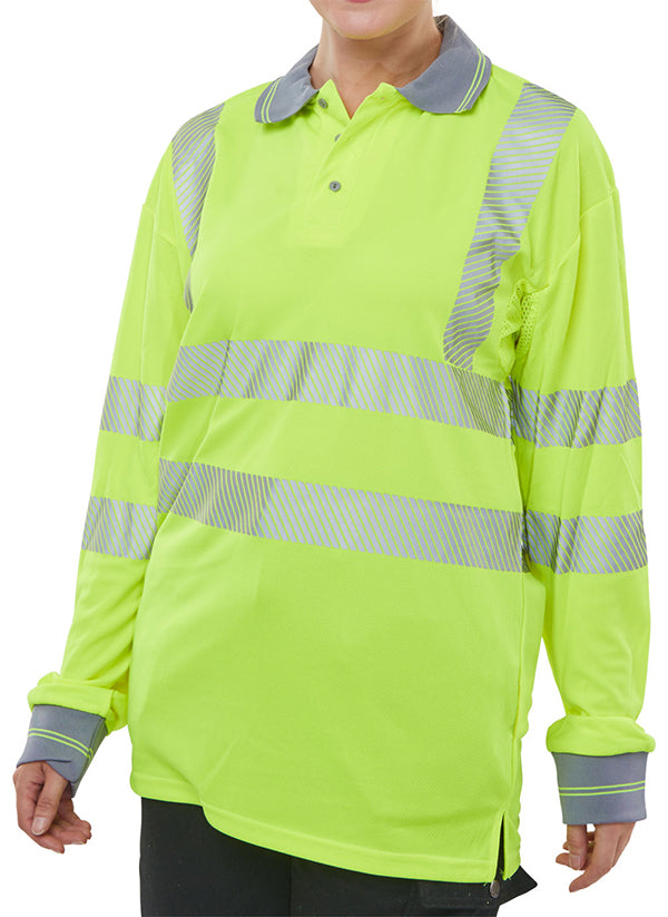 Beeswift BPKEXECLSSY — Executive Hi-Vis Long Sleeve Polo Shirt