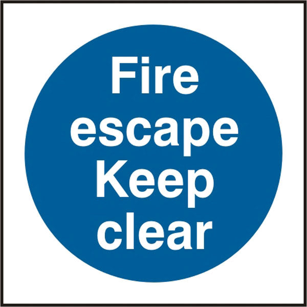 Beeswift BSS11348N — FIRE ESCAPE KEEP CLEAR SIGN
