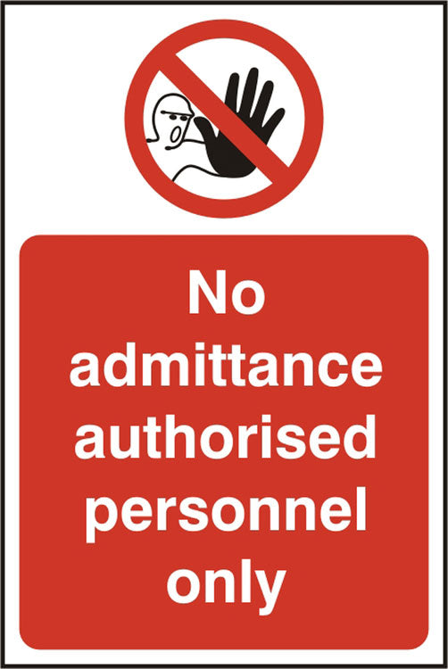 Beeswift BSS11613N — AUTHORISED PERSONNEL RIGID PVC SIGN