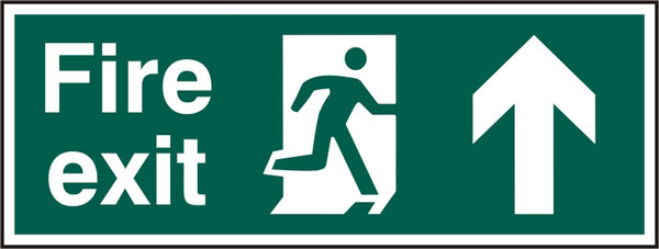 Beeswift BSS12105N — Fire Exit Up Arrow Sign Rigid PVC