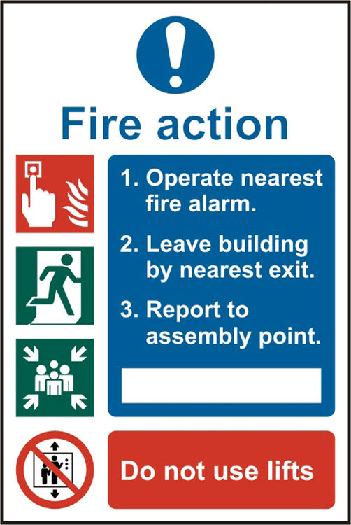 Beeswift BSS13843N — Fire Action Procedure Sign Rigid PVC