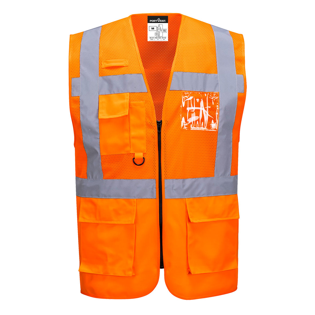 Portwest C496 — Madrid Hi-Vis Half Mesh Executive Vest