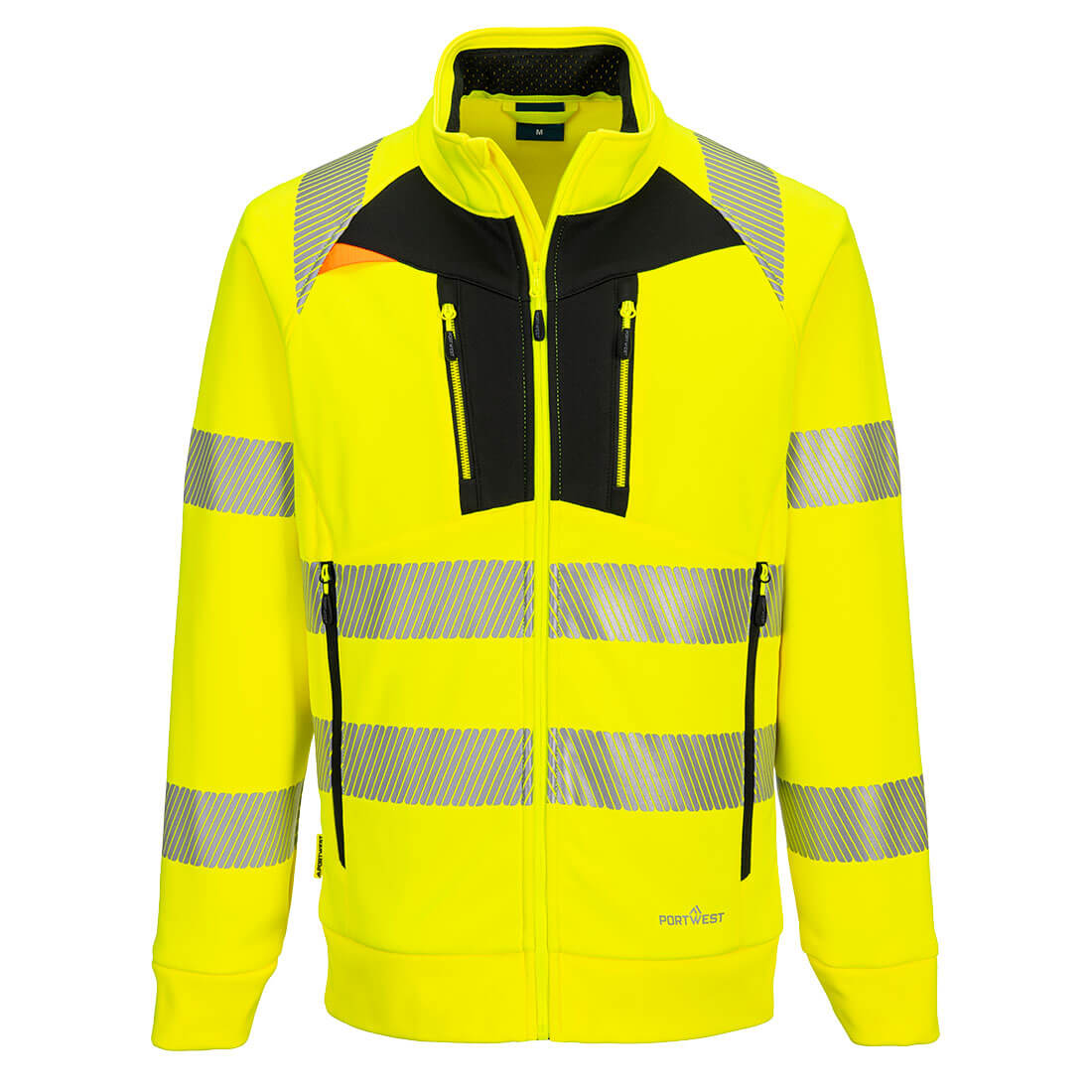 Portwest DX477 — DX4 Hi-Vis Funnel Neck Zipped Sweatshirt