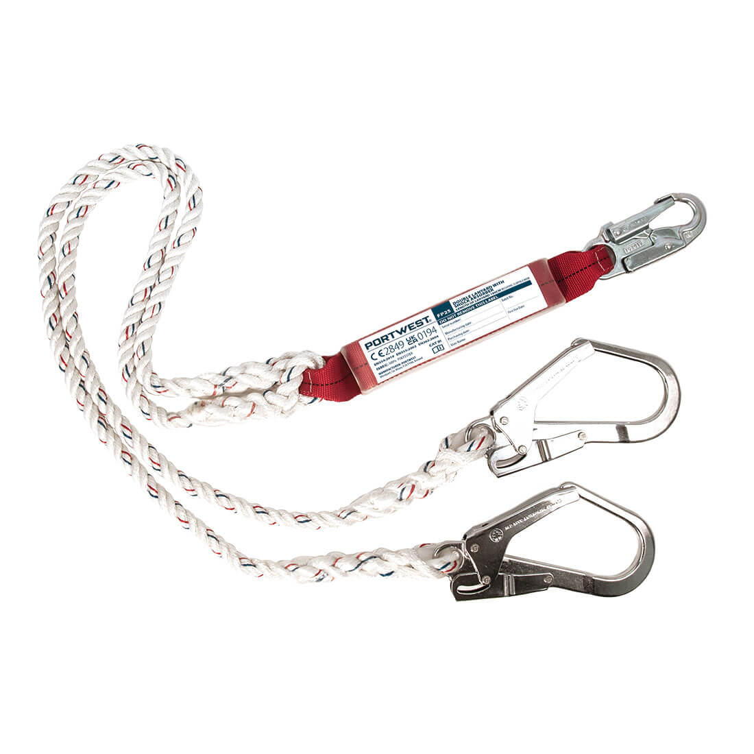 Portwest FP25 — Double 1.8m Lanyard With Shock Absorber