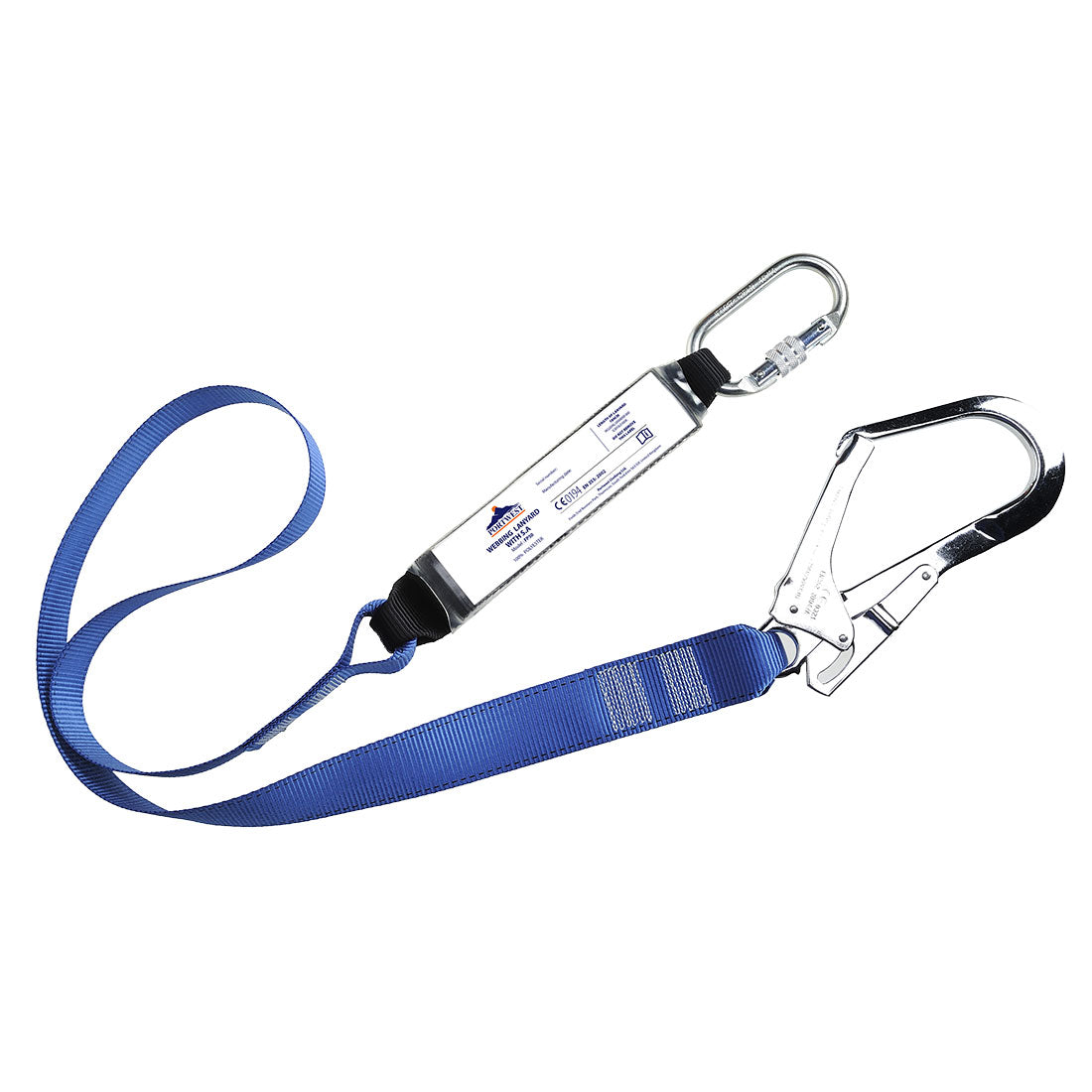 Portwest FP50 — Single Webbing 1.8m Lanyard With Shock Absorber