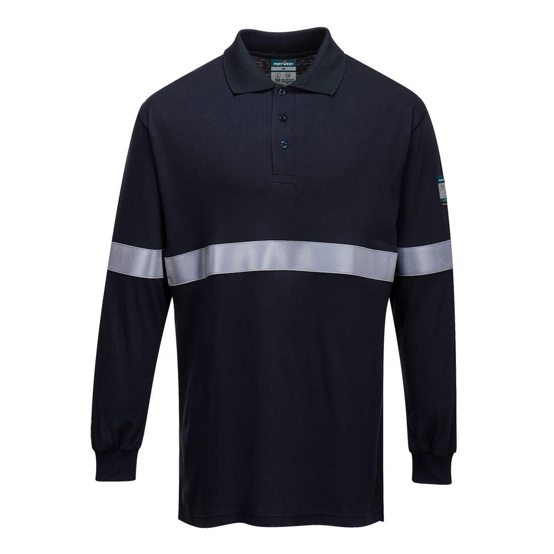 Portwest FR03 — Modaflame Knit FR Long Sleeve Polo Shirt
